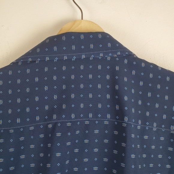 Nomad Small Short Sleeve button‎ up Shirt Stretch blue preppy frat - Picture 7 of 7